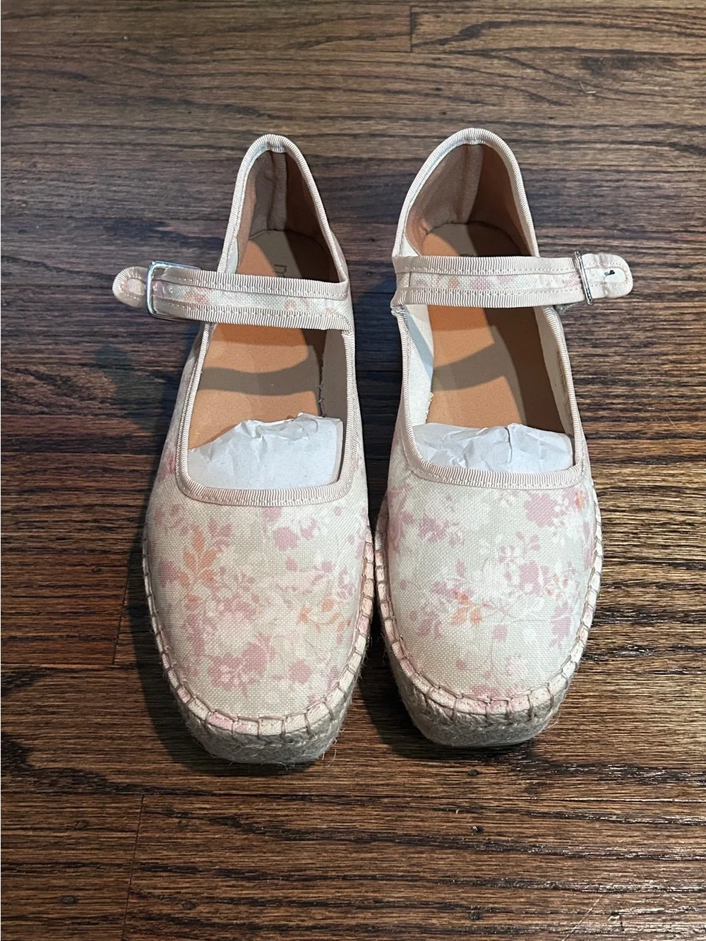 Maeve Pink Floral Mary Jane Espadrilles